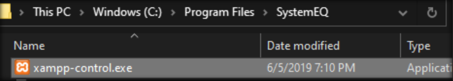 Open XAMPP Control Panel